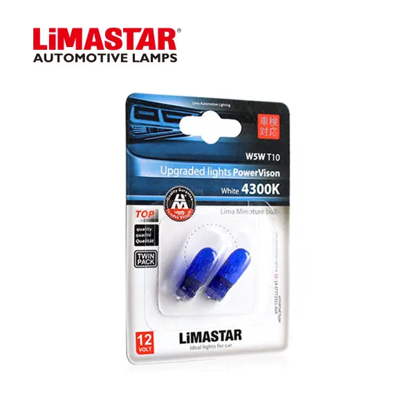 Limastar W5wbv T10 12v 5w Wedge Original Glass Blue Side Light Lamp For