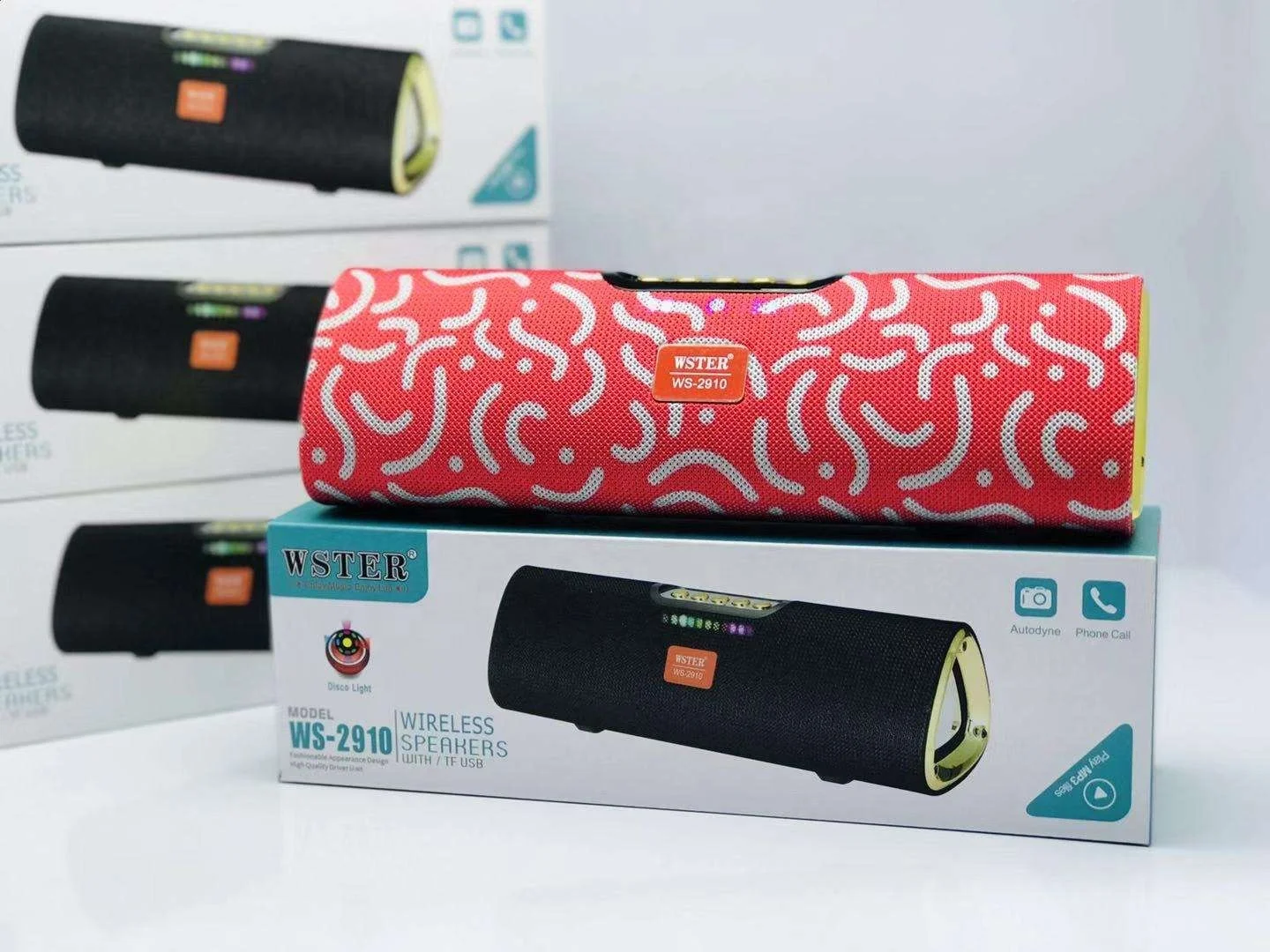 WSTER WS2910 Support USB TF Card FM Radio Wireless Tooth Speaker Sound Box Big Portable Speaker Blue Outdoor Activities Battery