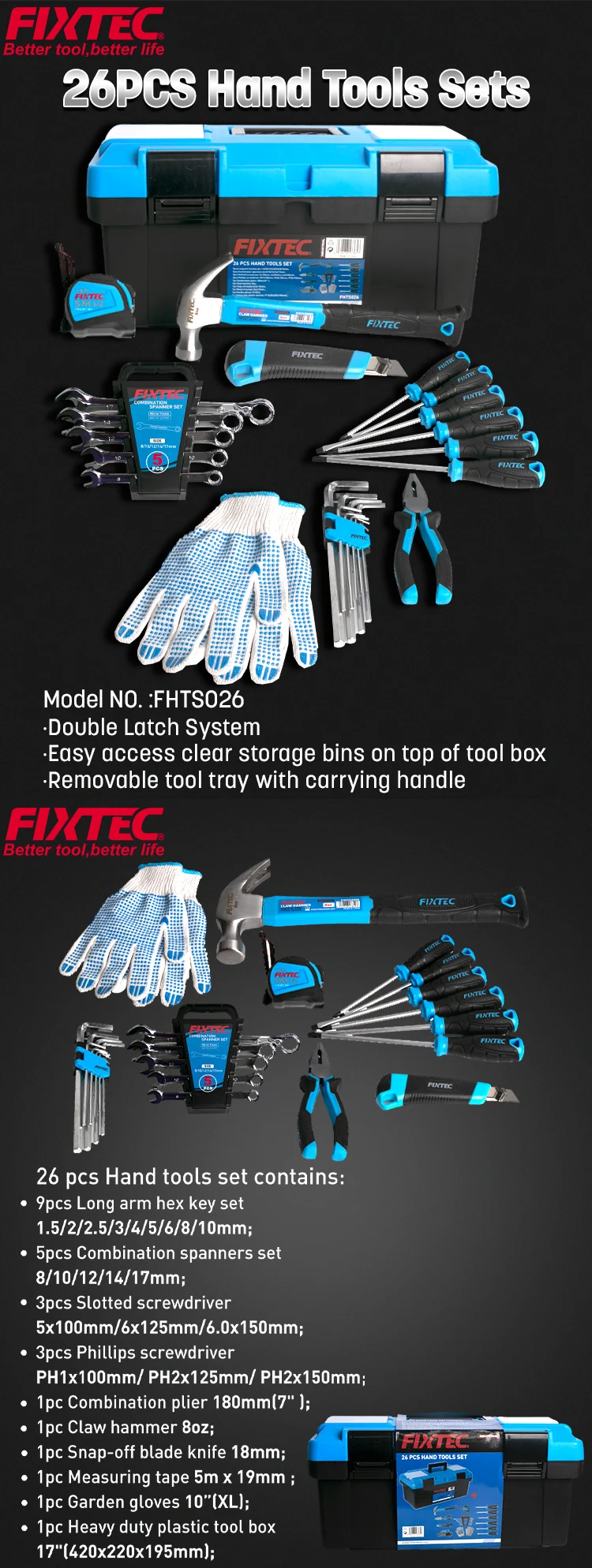 Fixtec Smart Hand Tools Set Hardware Tool Kit Workshop Home Hardware ...