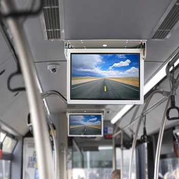 QZ-2151W 21.5 inch Flip Down HD LCD City Buses Monitor AV/HD-MI Input vehicle LCD Video Display Screen bus lcd monitor