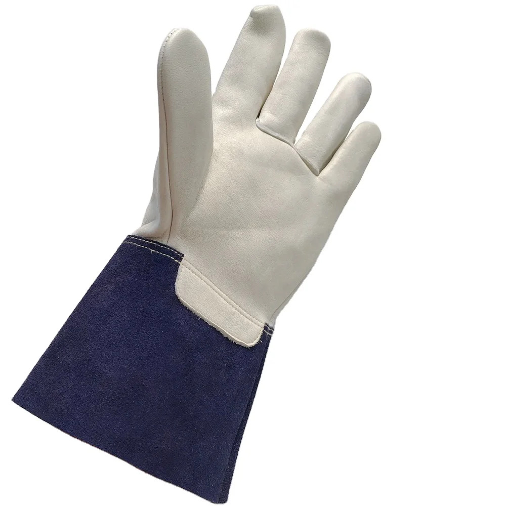 Хорошее качество защита Сварочная работа полностью ладонная спилка кожаные водонепроницаемые перчатки для сварки tig