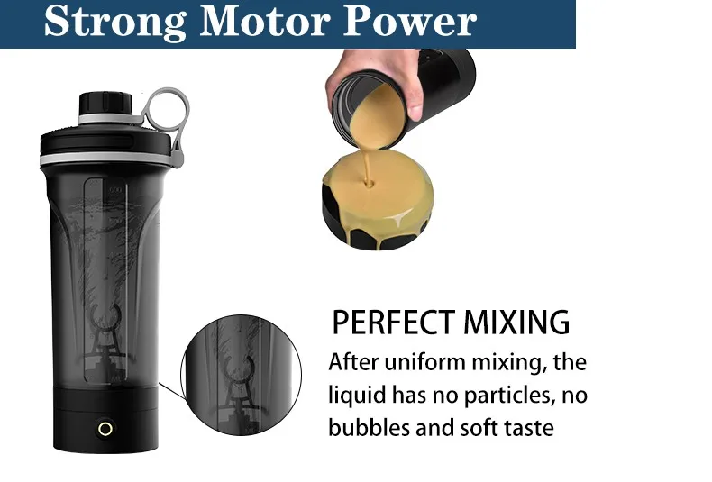 Usb Detachable Bottom Totally Dishwasher Safe Gym Shaker Bottle Blender