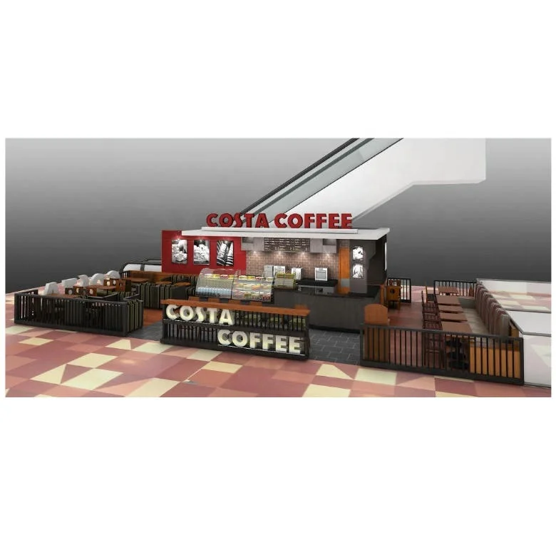 Design Juice Beautiful Coffee Shop Attractive Fast Food Kiosk for Sale Manufacture High Quality New China Mall Kiosk Customized
