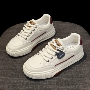 High Quality Casual White Sneakers for Women Comfortable Lace-Up Walking Shoes for Daily Wear for Summer and Autumn Seasons