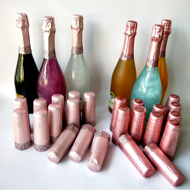 34*120mm シャンパン用 アルミ箔カプセル スパークリングワインボトル