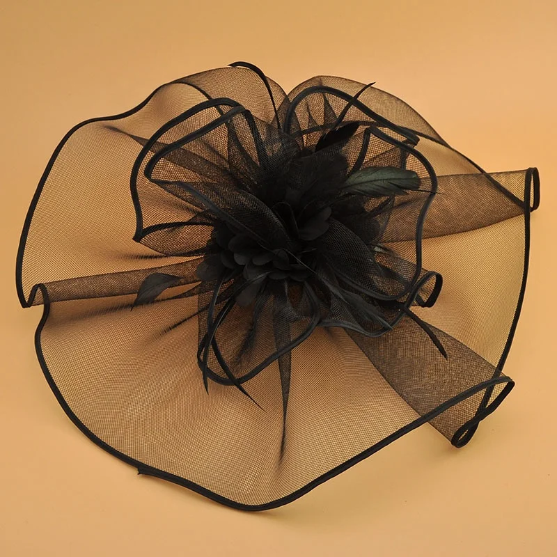 Шляпа Дерби Genya для женщин Вуалетка головной убор с повязкой на голову Свадебная цветами коктейльными сетчатыми перьями свадебная фата
