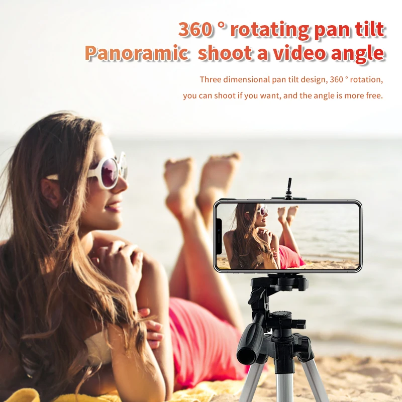 MONFONK  Lightweight Camera Tripod 55inch Phone Tripod Stand for Smartphone