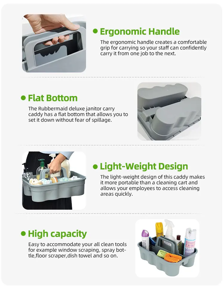 Plastic Portable Storage Organizer Serving Caddy  for Cleaning Supplies Plastic Caddy with Handle factory