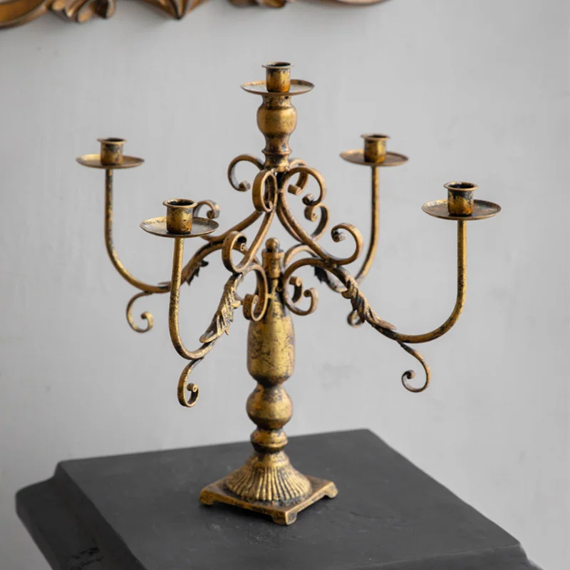 Antique Nordic Style Bronze 5 Arm Candelabra Wedding Table Centerpieces ...