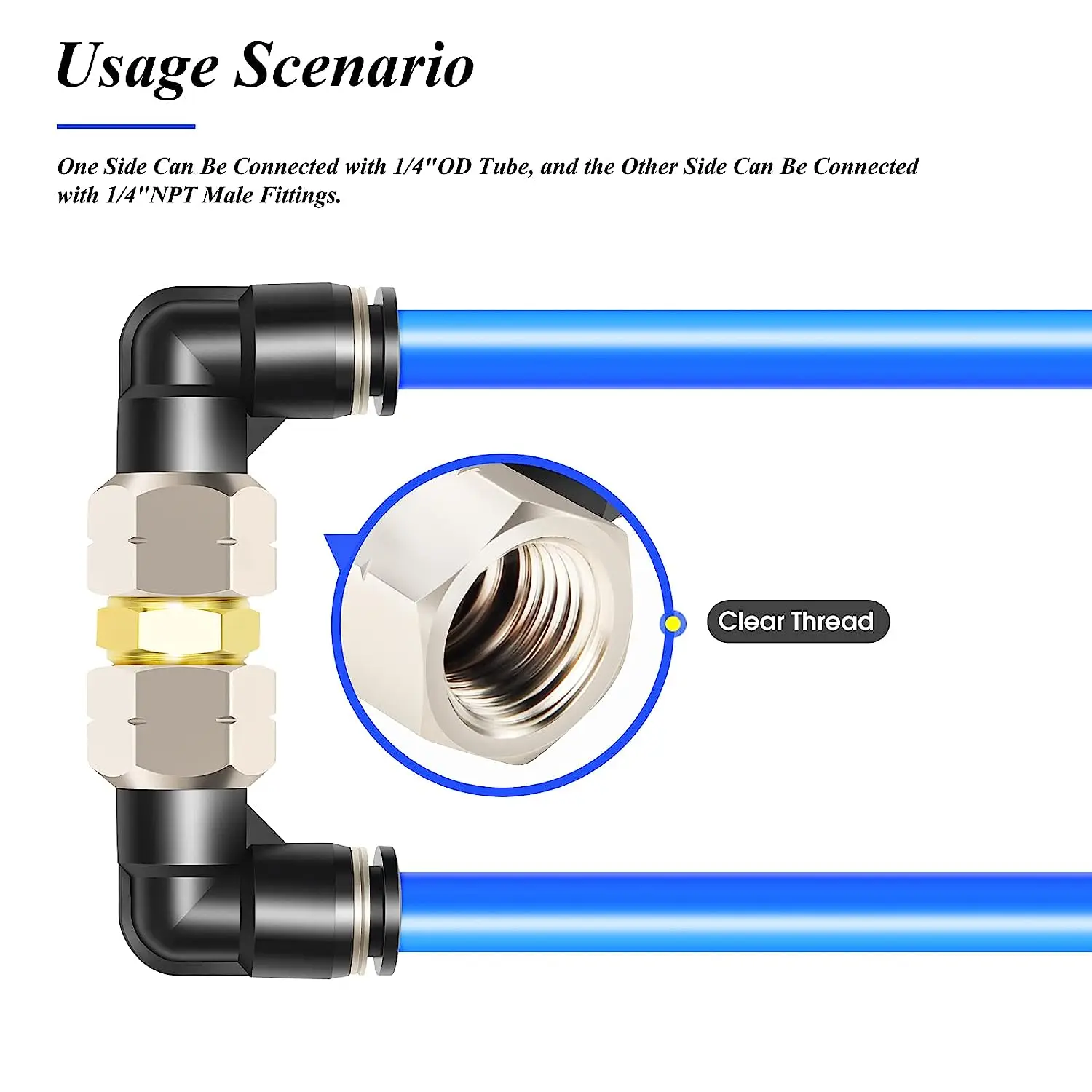 1/4 Npt Elbow Fittings Push To Connect Air Fittings Pneumatic Air Line