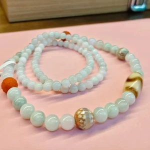 Natural Jade Bead Necklace Hanging Natural Tianzhu Retro Ethnic Style Women's Necklace