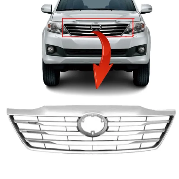 car auto front chrome grille for toyota fortuner 2012 accessories body kit