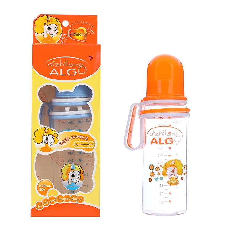 Aizhilang Straight Bpa Free 240ml Feeding Baby Bottle Good Grade Plastic Adult Baby Bottle