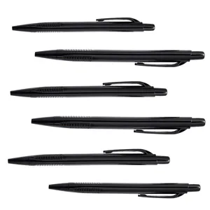 Promotion Retractable ABS Plastic Ballpoint Pen With Black or Blue Refill Printed Custom Logo for Student Stationery