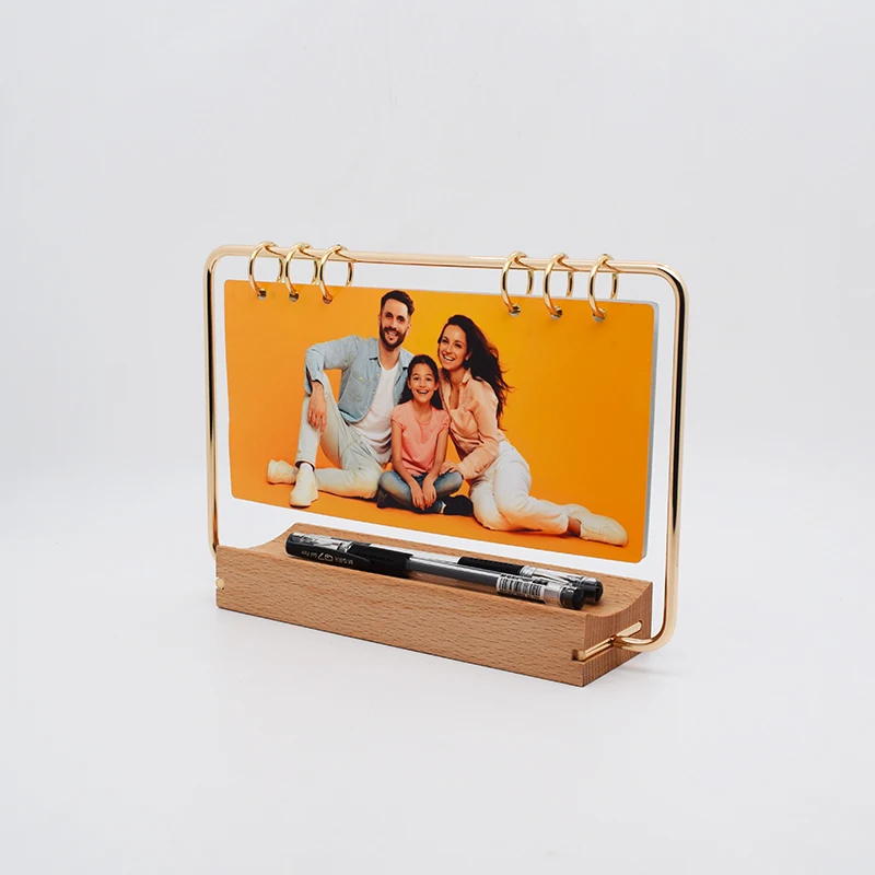 Qualisub Wooden And Metal Sublimation Desktop Calendar Photo Frame