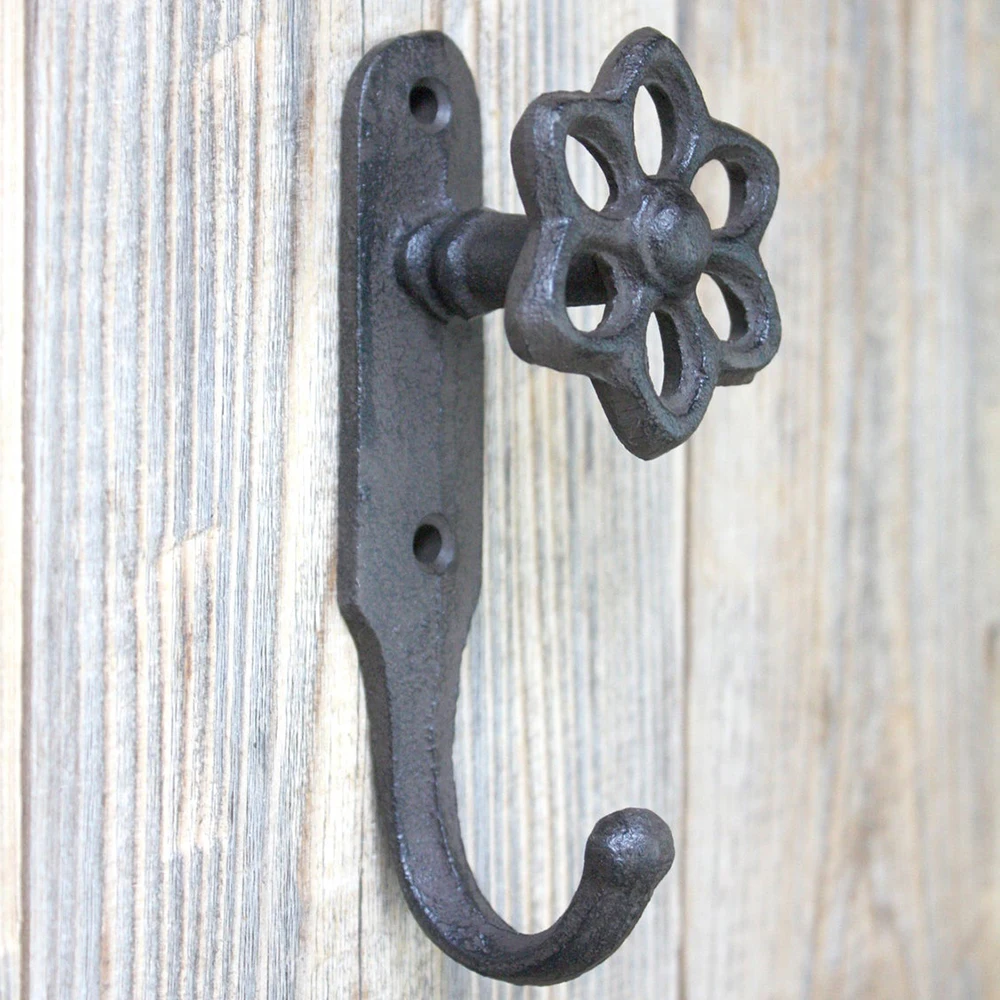 创意新设计墙钩装饰花园挂钩,铸铁花卉水龙头手柄挂钩