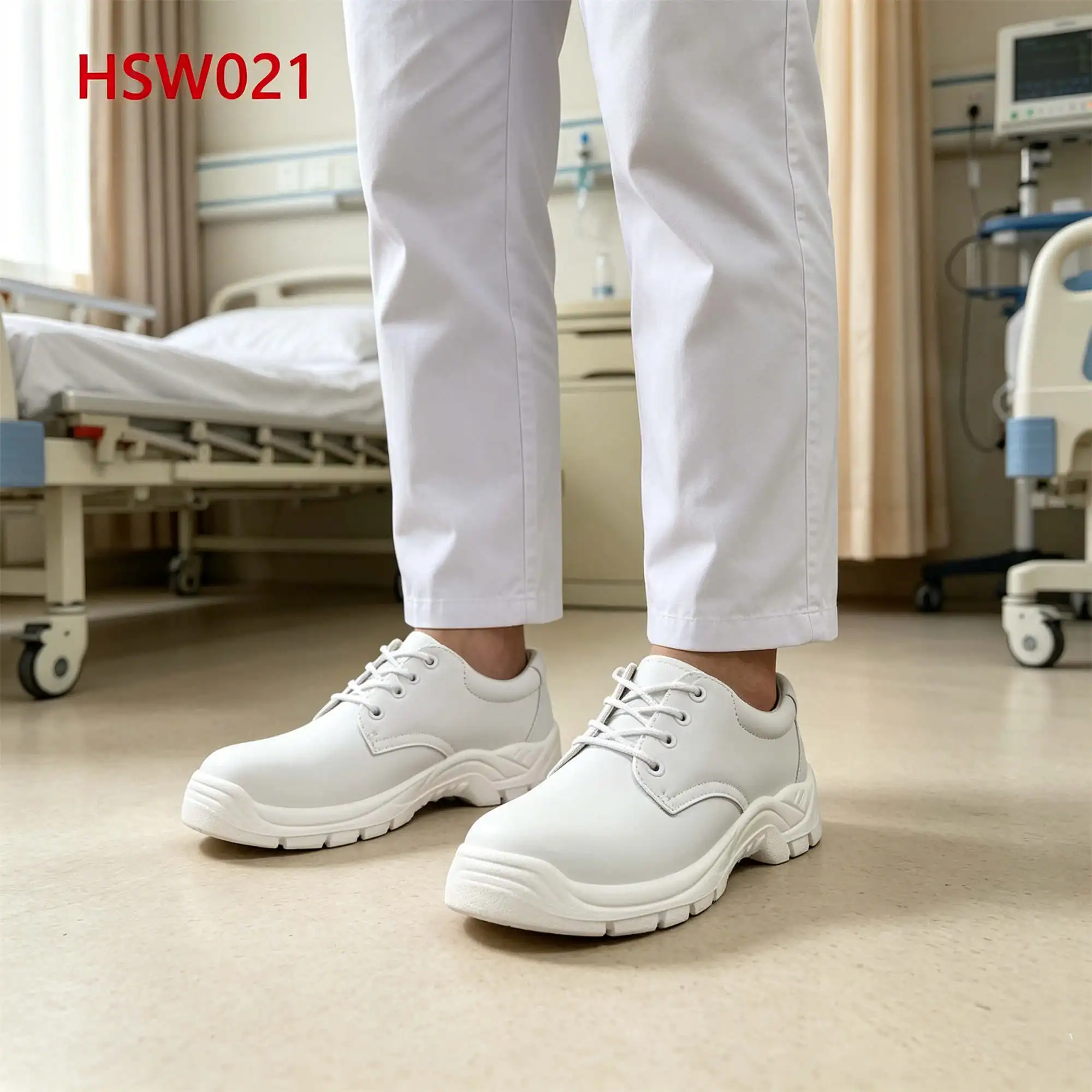 ZYF,Chemical Handling Acid&Base Proof PU/PU Injection Sole White Safety Shoes Healthcare ESD Work Clogs with Steel Cap HSW021