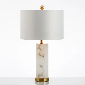 Modern Luxury AC Powered Bedroom Table Lamp Jade with Iron Body and Dome Shade Elegant Bedside Decor