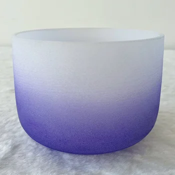 EAST Purple Colorful Crystal Singing Bowl Gemstone Color Sound Crystal Bowl Sound Healing Instruments
