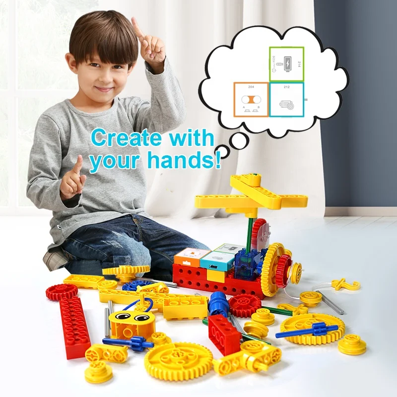 STEM Logic Thinking Training Electric Circuits Building Blocks Toy Interlocking Electricity Exploration Building Kits for Kids