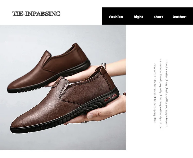 2024 New Hot Selling Men's Breathable Casual Shoes High Quality British Style Soft Sole Business Leather Shoes