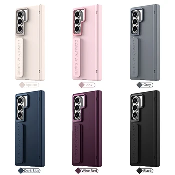 Front Glass Silicone Wristband Metal Lens Bracket Magnetic Hinge Matte PC Folding Phone case for Samsung Z FOLD 7 case