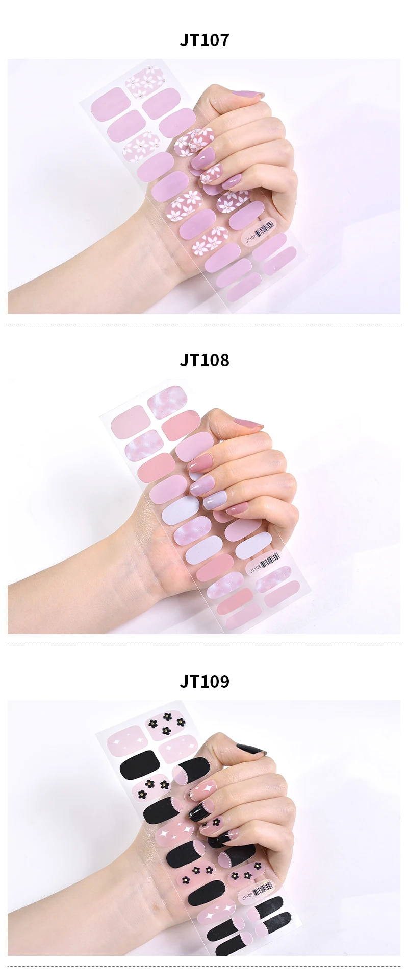 Mobray New Nail Wraps 3d Semicured Uv Gel Nail Polish Stickers