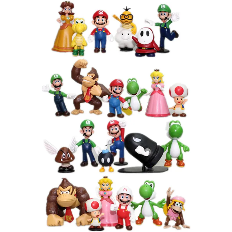 Popular 8cm Pvc Toy For Kids Figure Gift Series Superior Mario Toy 