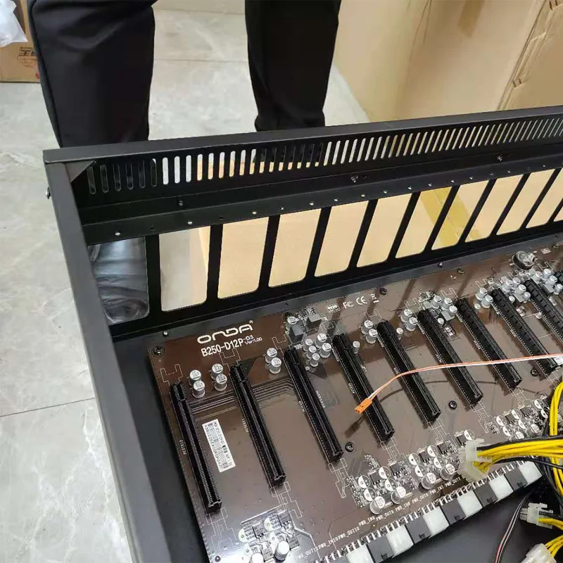 Powerful 4u Rack Server 12 GPU Server Case 2400W PSU with Motherboard
