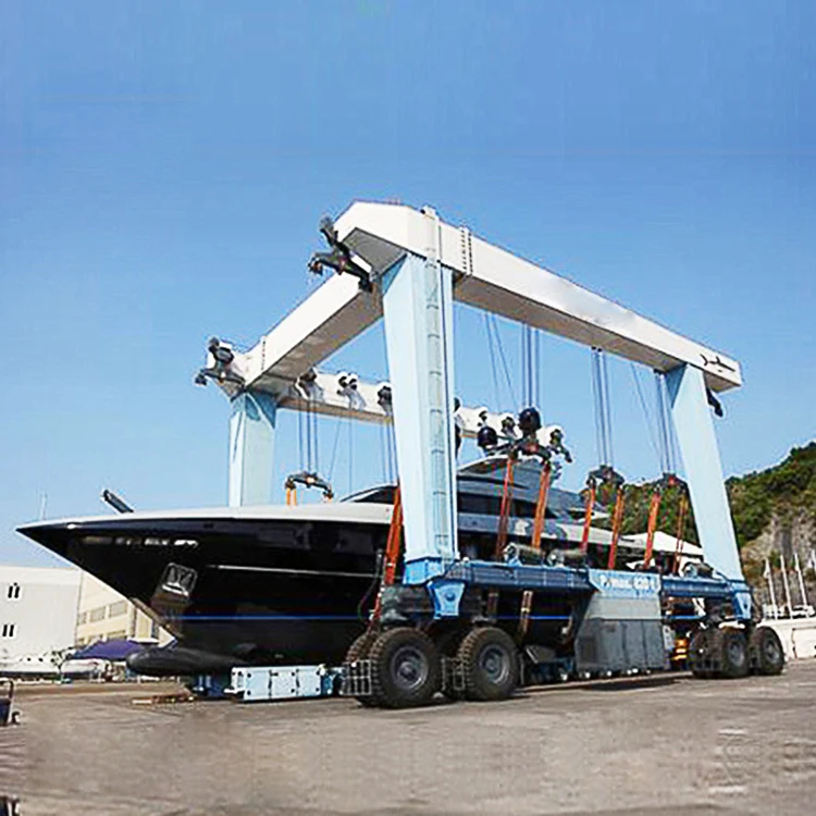 Mobile Boat Hoist Yacht Handling Machine 75tons 200 Tons Boat Lifting Gantry Crane for Sale