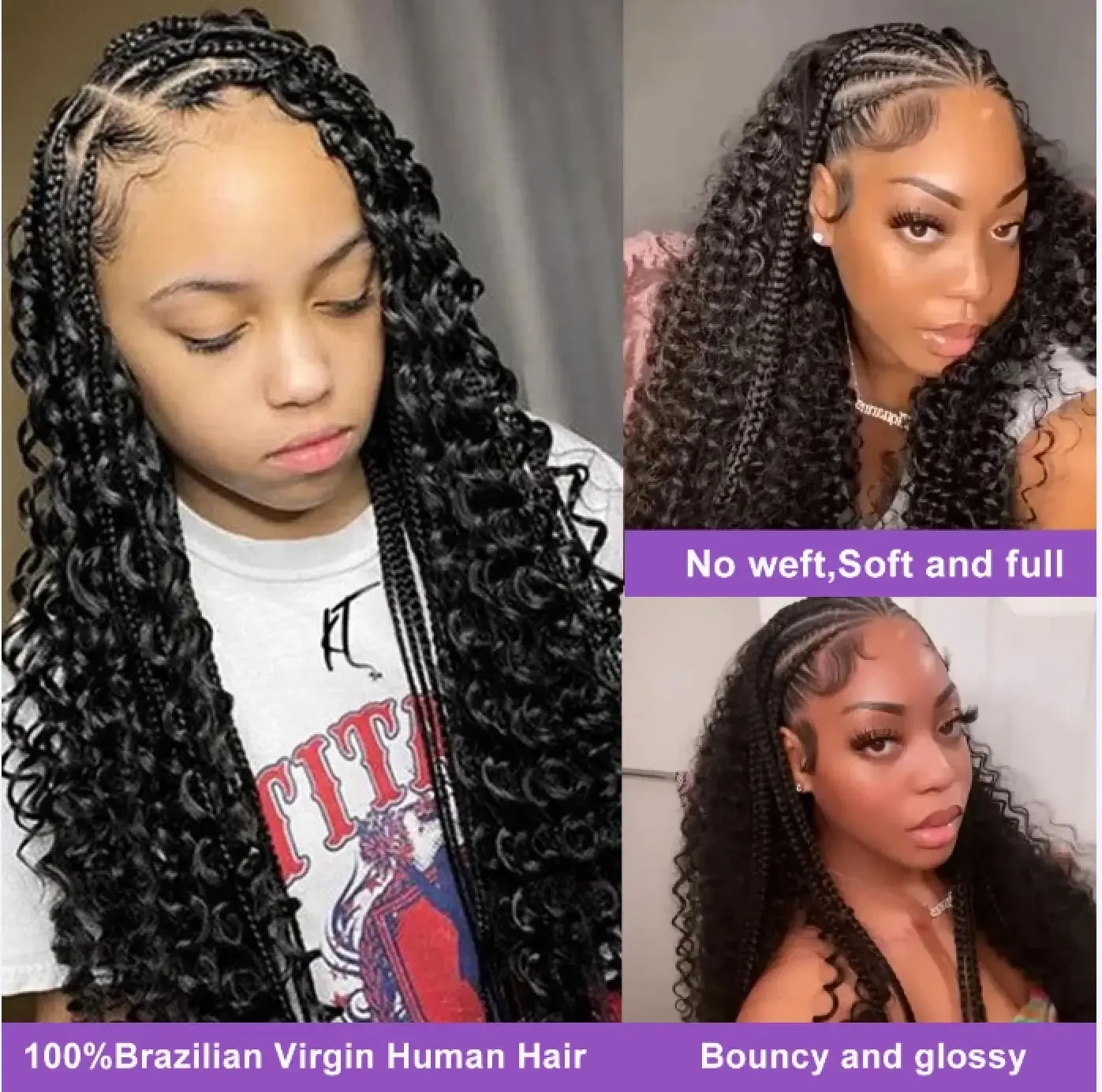 Braziliaanse Water Wave Bulk Menselijk Haar Geen Inslag Remy Bulk Menselijk Haar 20-28 Inch Bulk Haarverlenging Haakvlechten_voghion.com