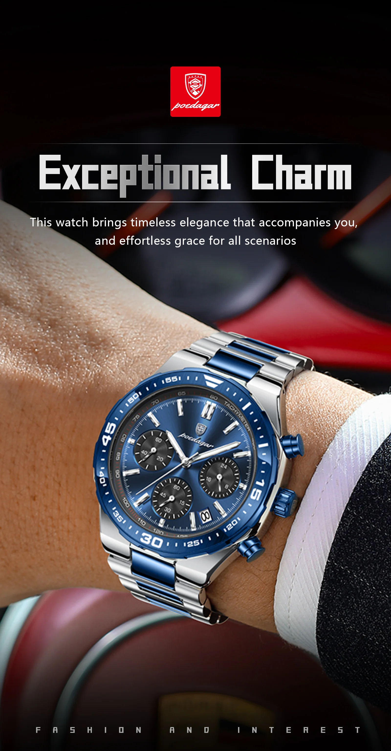 Poedagar 697 Business Chronograph Men's Watch