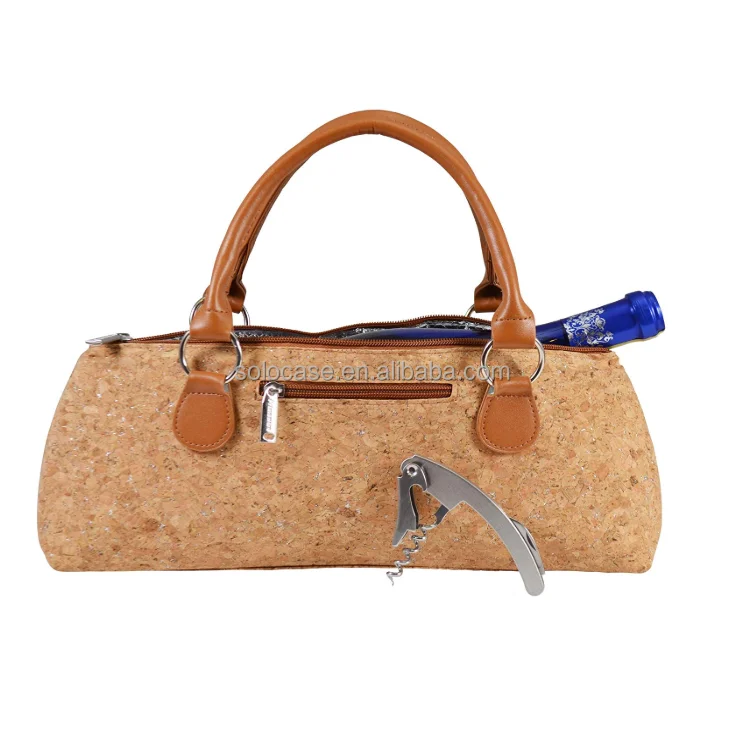 Double Cork Fabric Bottle Carrier Premium Cooler Bags
