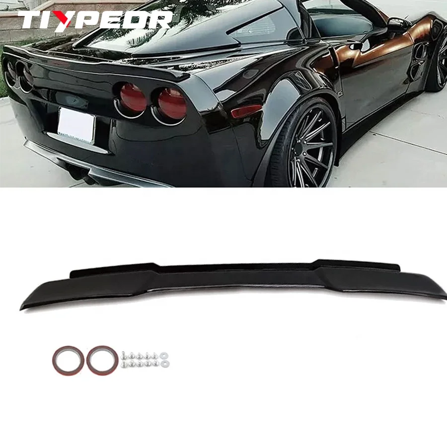 For C6 Corvette Rear Spoiler Fit for 2005-2013 Chevrolet Corvette C6 Extended Muscle Style Rear Trunk Wing Exterior Accessories