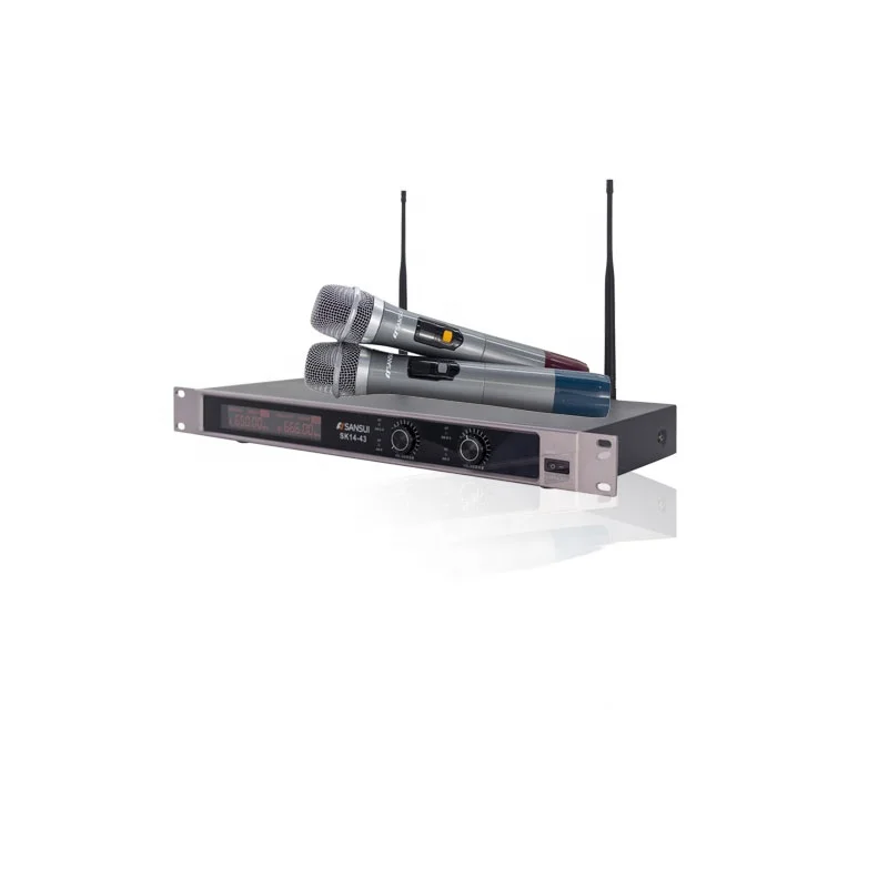 GLXD4 Cheap Price Uhf Dual Channel Handheld Long Range Wireless Microphone Dynamic Karaoke Microphone