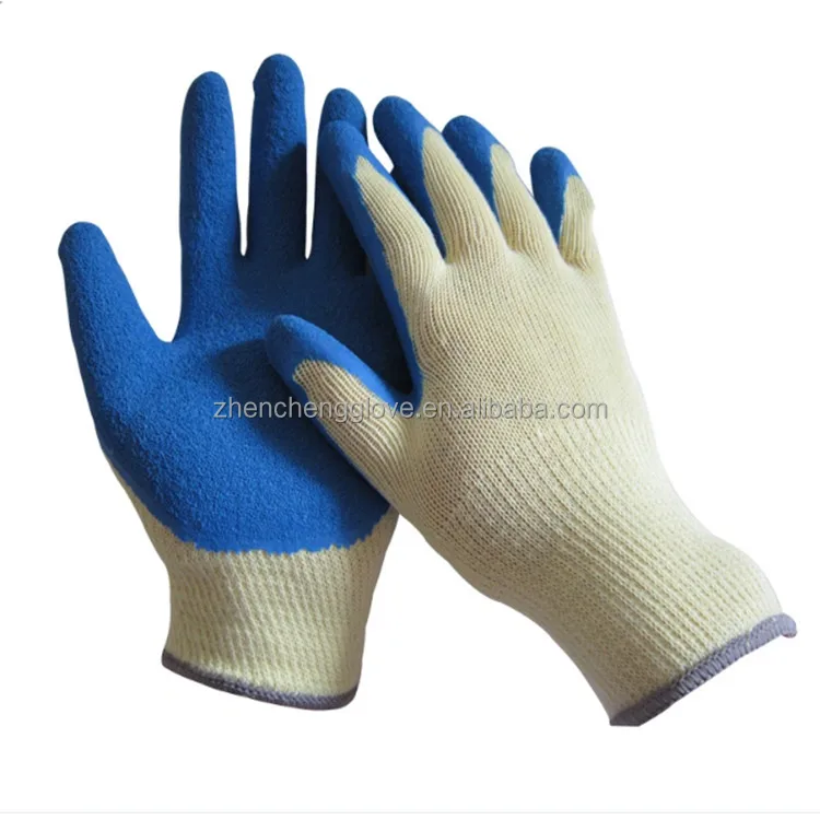 10 Gauge 5 Yarn (21S) Polyester/Cotton Liner Crinkle Latex Coated Work Glove  (HG-L101) - Everprogloves