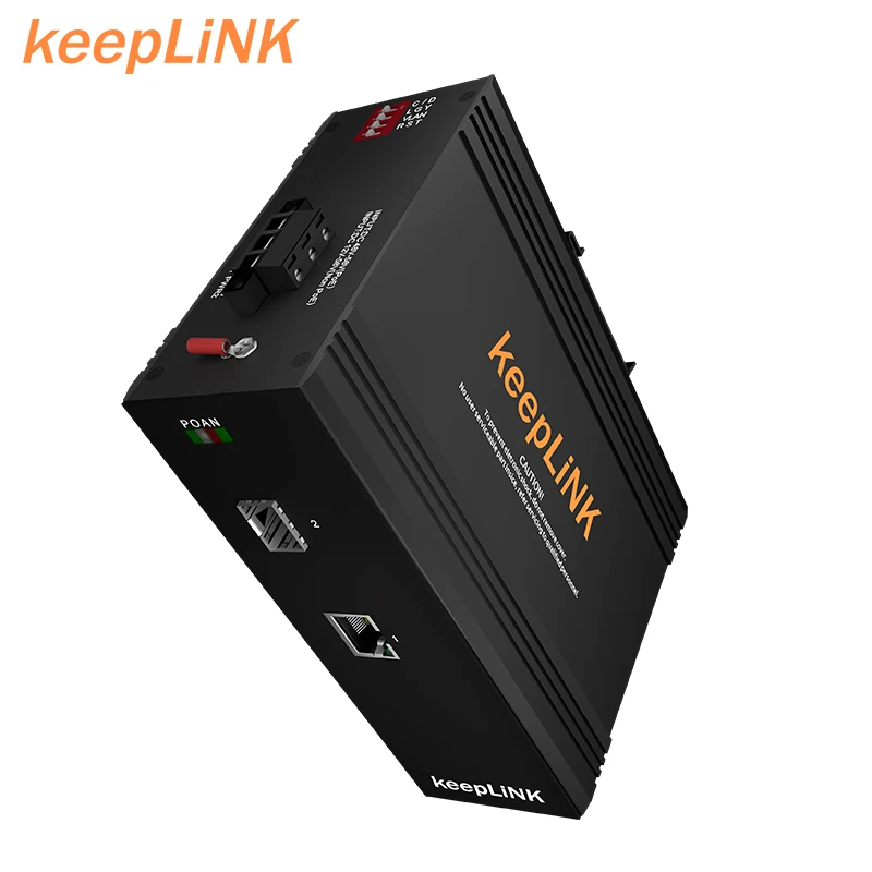 KeepLiNK DIP Switch Industrial PoE 2 Port Network Switch 24v Power Supply