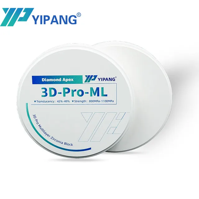 YIPANG 3D-Pro Multilayer Zirconia Block Sinocera Zirconium Blank CAD CAM Dentistry Products Miiling Block Crowns Denture Teeth