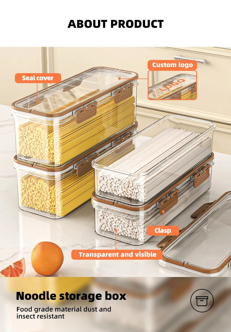 Wannuo Pasta Storage Container Dustproof And Moisture-proof Pasta Storage Box Long Food Storage Containers Noodle Containers supplier