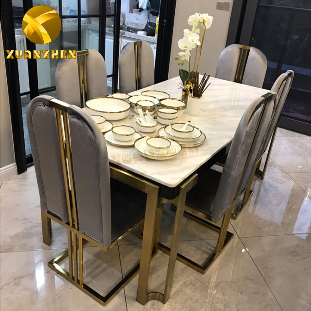 Set di mobili per sala da pranzo in marmo di fabbrica Set di