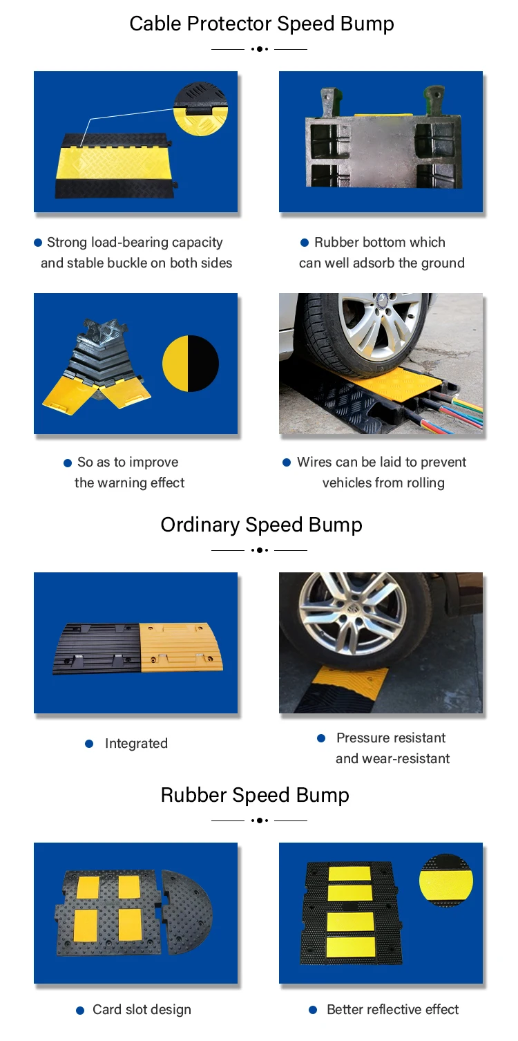 Different Types Road Bump Speed Hump Retractable Rubber Speed Bumps For ...