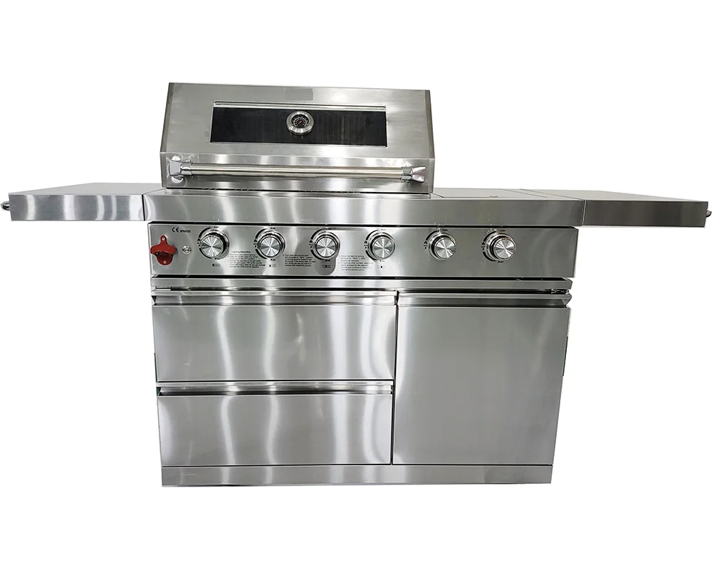 Stainless Steel Outdoor Kitchen 4 Burner Bbq With Infrared Back Burner