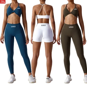 High Quality 3pcs Women Sportswear Workout Sets Leggings Active Wear Gym Fitness Yoga Sets
