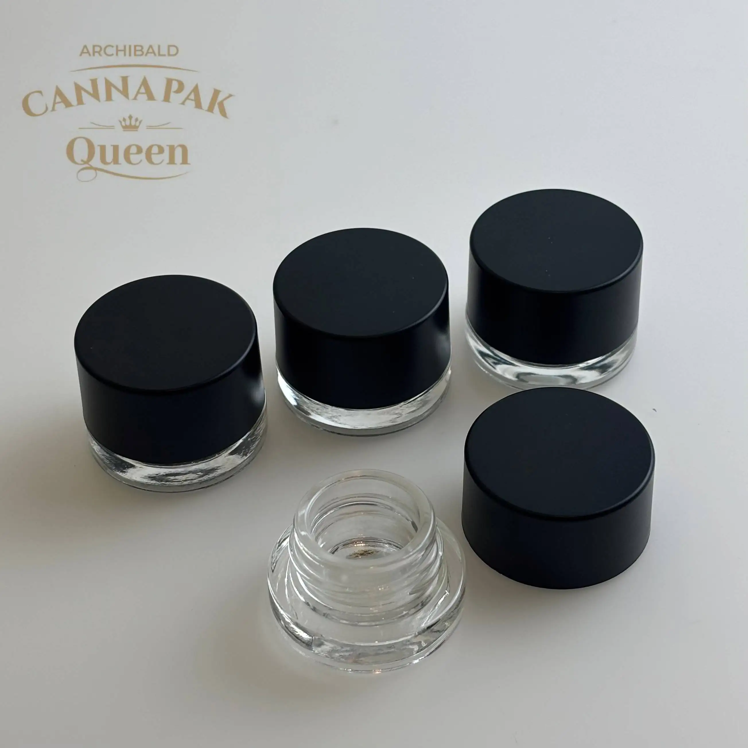 A Archibald Custom Logo 5ml 9ml 20ml Shatter Packaging Concentrate Storage Extract Jar Child Proof Glass Sealed Wax Rosin Jar