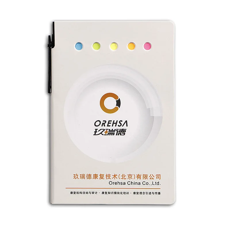Office School Supplies Customized Combination Memo Notepads Set with Self-Adhesive Sticky Notes Pad & Ball Pen 10x15cm Art Paper