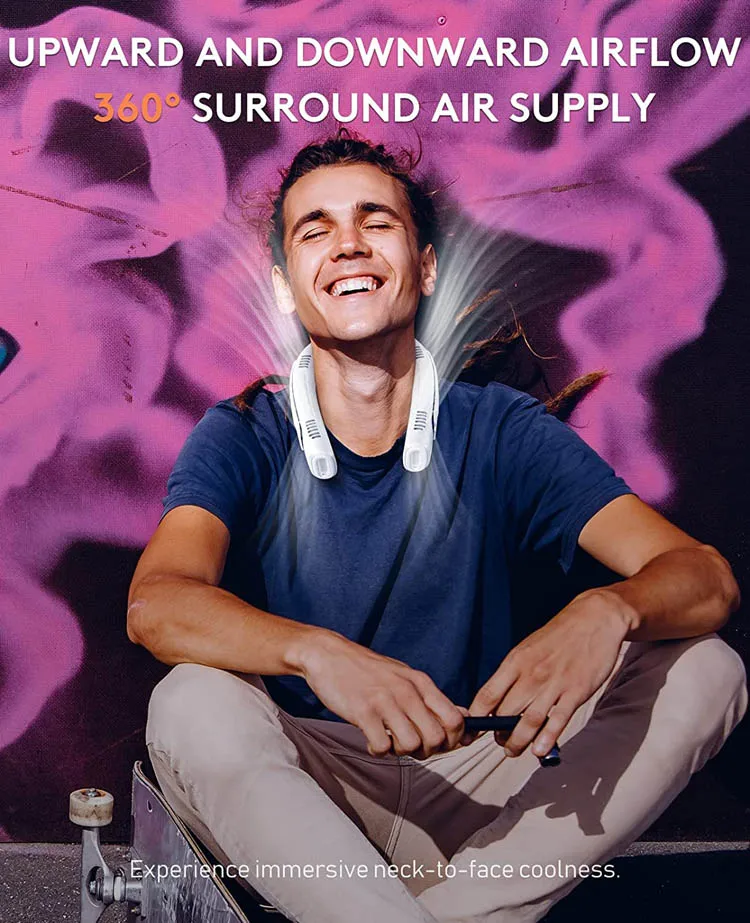 Neck Air Conditioner Portable,5 Turbo Portable Neck Fan Semiconductor