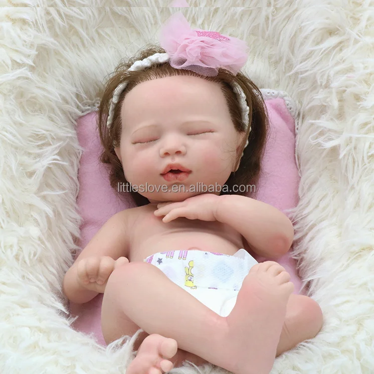 Customized 13-Inch Reborn Silicone Baby Doll Newborn Fashion Doll  Cartoon Toy with Pink Dress Drinking Milk for Sale