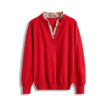 Ladies sweater big red casual pullover Christmas best-selling wholesale custom