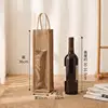 Linen red wine bag36*10*10CM[Window single bottle]