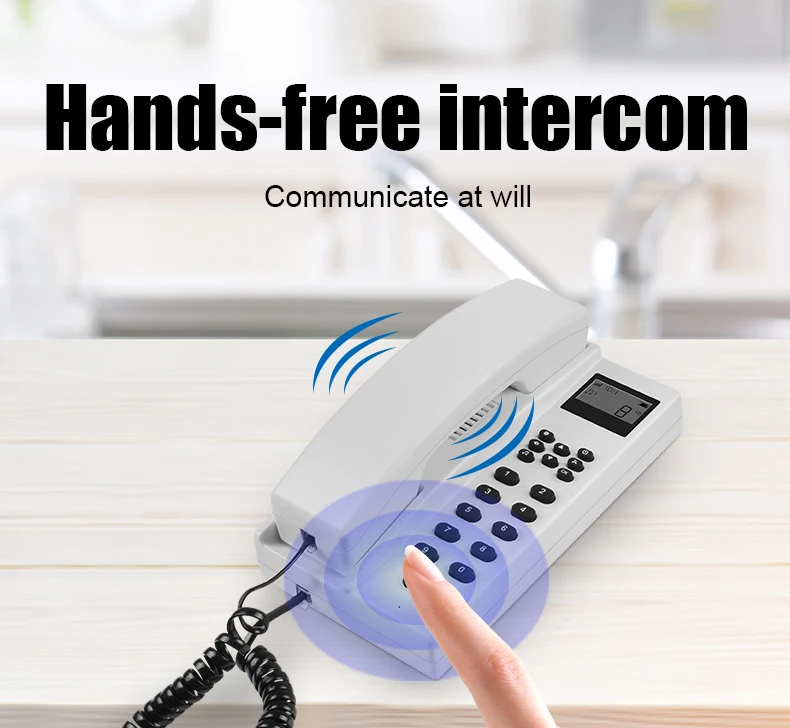 Audio Door Phone Intercom System with LCD Screen Display Handheld AC Power Type